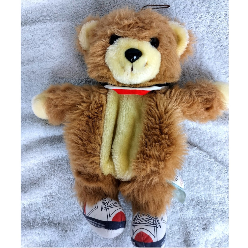 Vintage Best-Made Toys Shaggy Pajama Bag Teddy Bear Kids Brown‎ Sneaker Feet